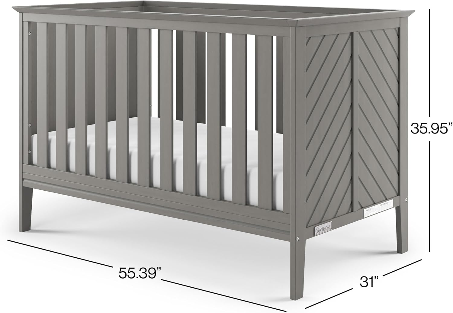 Child Craft Atwood 3-in-1 Convertible Crib, Baby Crib Converts to Day Bed, Toddler Bed, 3 Adjustable Mattress Positions, Non-Toxic, Baby Safe Finish (Lunar Gray)