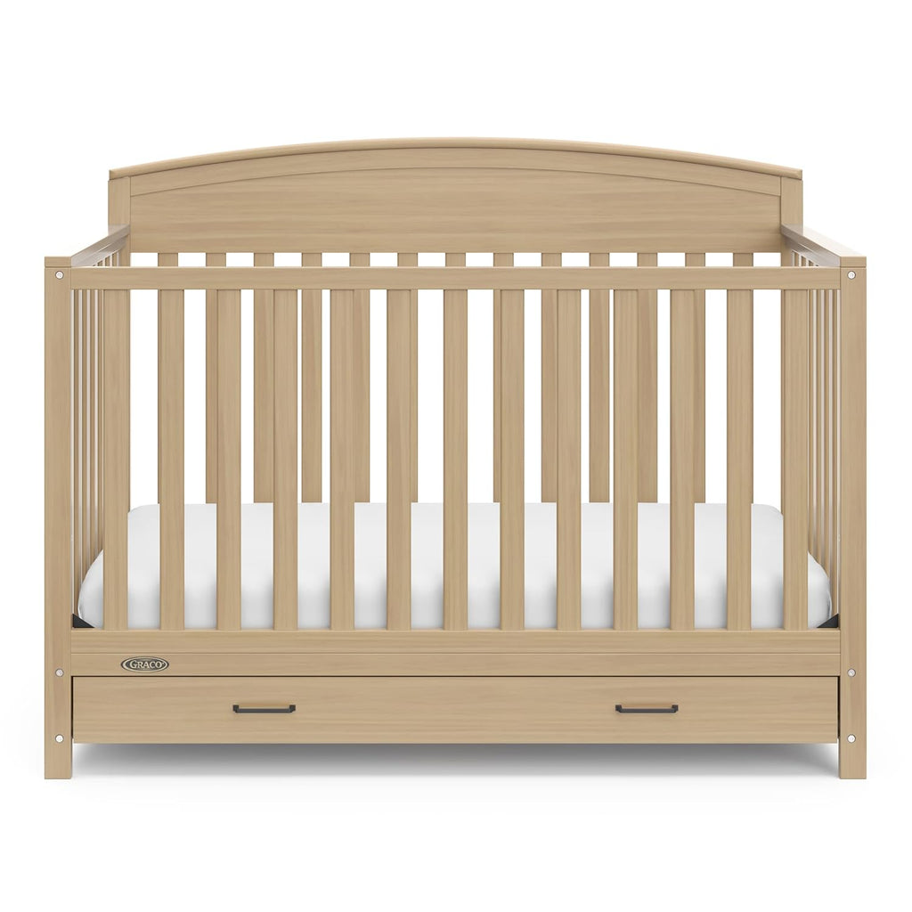 Graco Benton 5-In-1 Convertible Crib With Drawer (Driftwood) - Converts From Baby Crib To Toddler Bed, Daybed And Full-Size Bed, Fits Standard Full-Size Crib Mattress, Adjustable Mattress Support Base