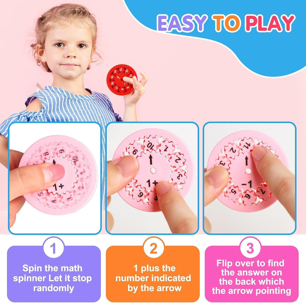 Math Fidget Spinners, Math Fidget Toy Multiplication for Kids, Math Facts Fidget, Learning Multiplication and Division Education Toys for Kids, Math Game for Home School Classroom Prizes