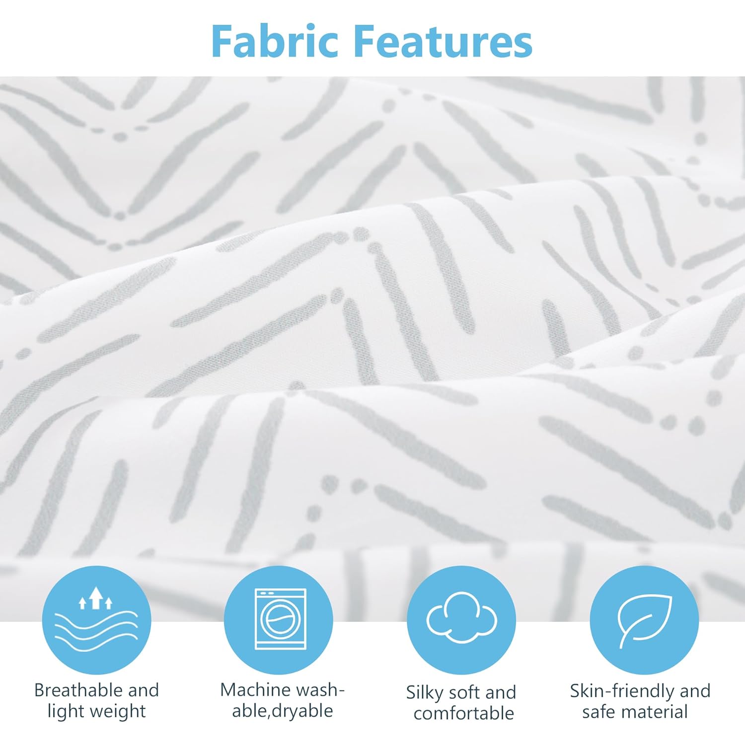 TILLYOU Baby Crib Sheets for Boys Girls, Super Soft Toddler Bed Sheets, 2 Pack Sheets for Standard Crib Mattress 28x52in, Jungle Walk and White Stripes