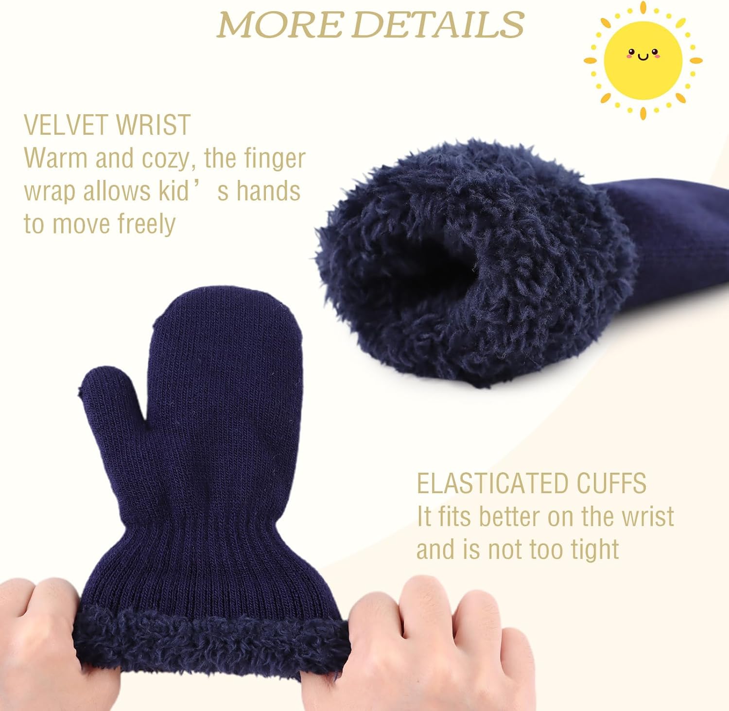 PESAAT Baby Girl Mittens Fleece Toddler Boy Mittens Warm Kids Winter Gloves Unisex Cold Weather Baby Gloves