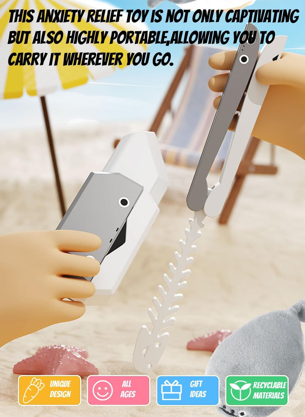 Fidget Gun Toy, Fidget Blaster Gun 1911 Titan Stress Shot ADHD Gun, 3D Printed Stress Anxiety Relief Pistol Toys