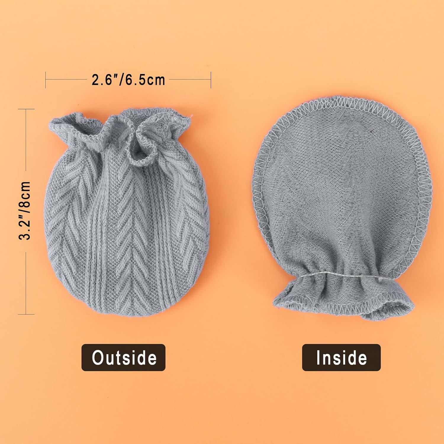 Newborn Baby Mittens No Scratch Cotton Elastic Wrist Gloves Infant Toddler Mittens for Baby Boy Girl 0-6 Months