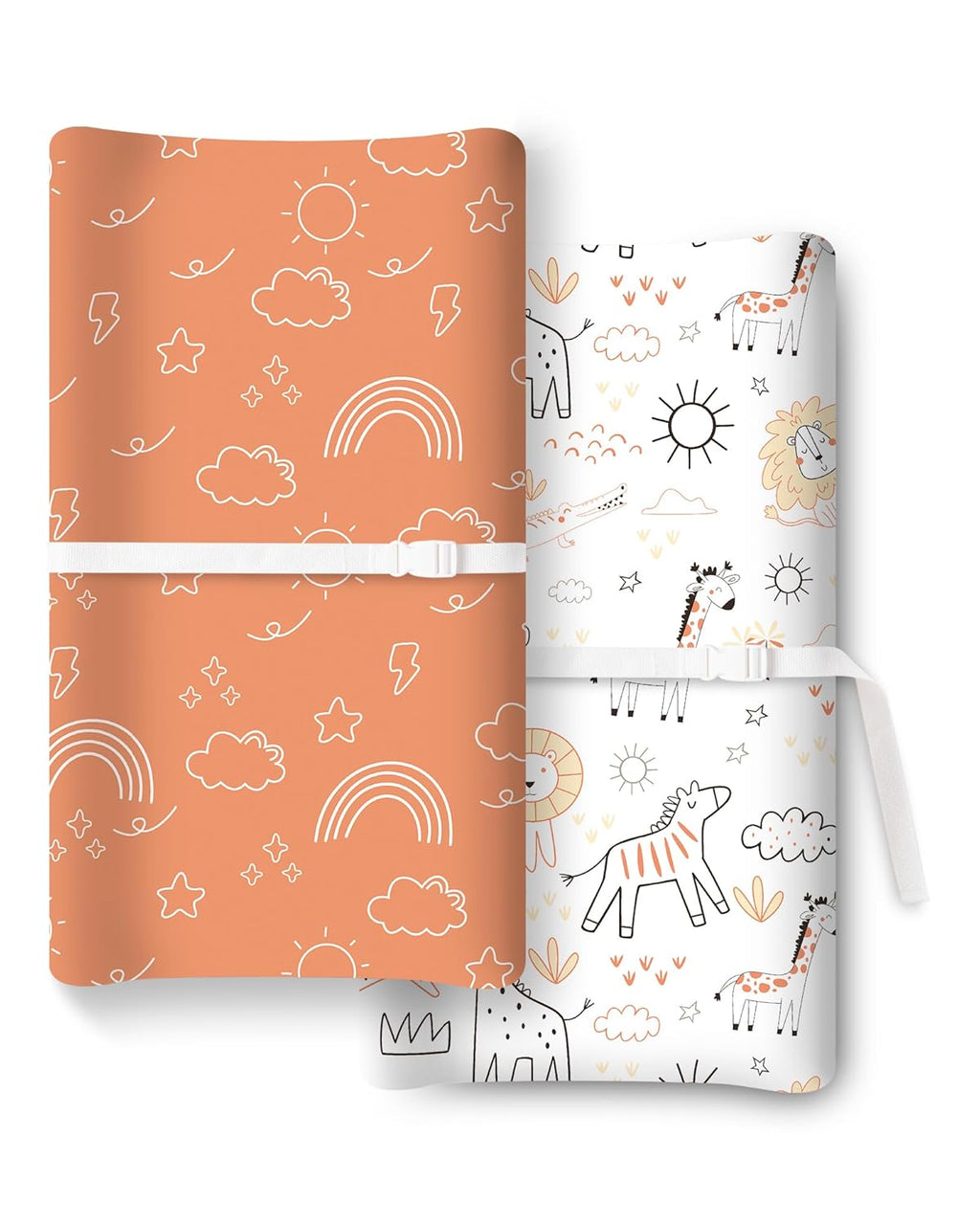 Extra Stretchy Changing Pad Cover, Ultra Soft Premium Jersey Knit Changing Pad Sheets, Unisex for Boys Girls, Fits All Standard Changing Tables/Dresser Tops - 2 Pack