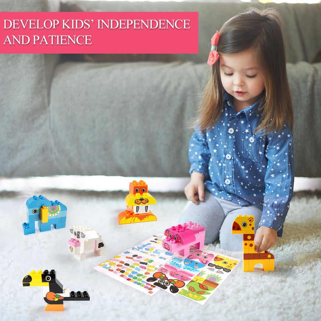 Animals Building Blocks Set, 122 Pieces Animal Building Toy Kit with Storage Box for Kids Ages 3 4 5 6 Years, Creative STEM Educational Preschool Toys for Toddlers Boys Girls Christmas Birthday Gift