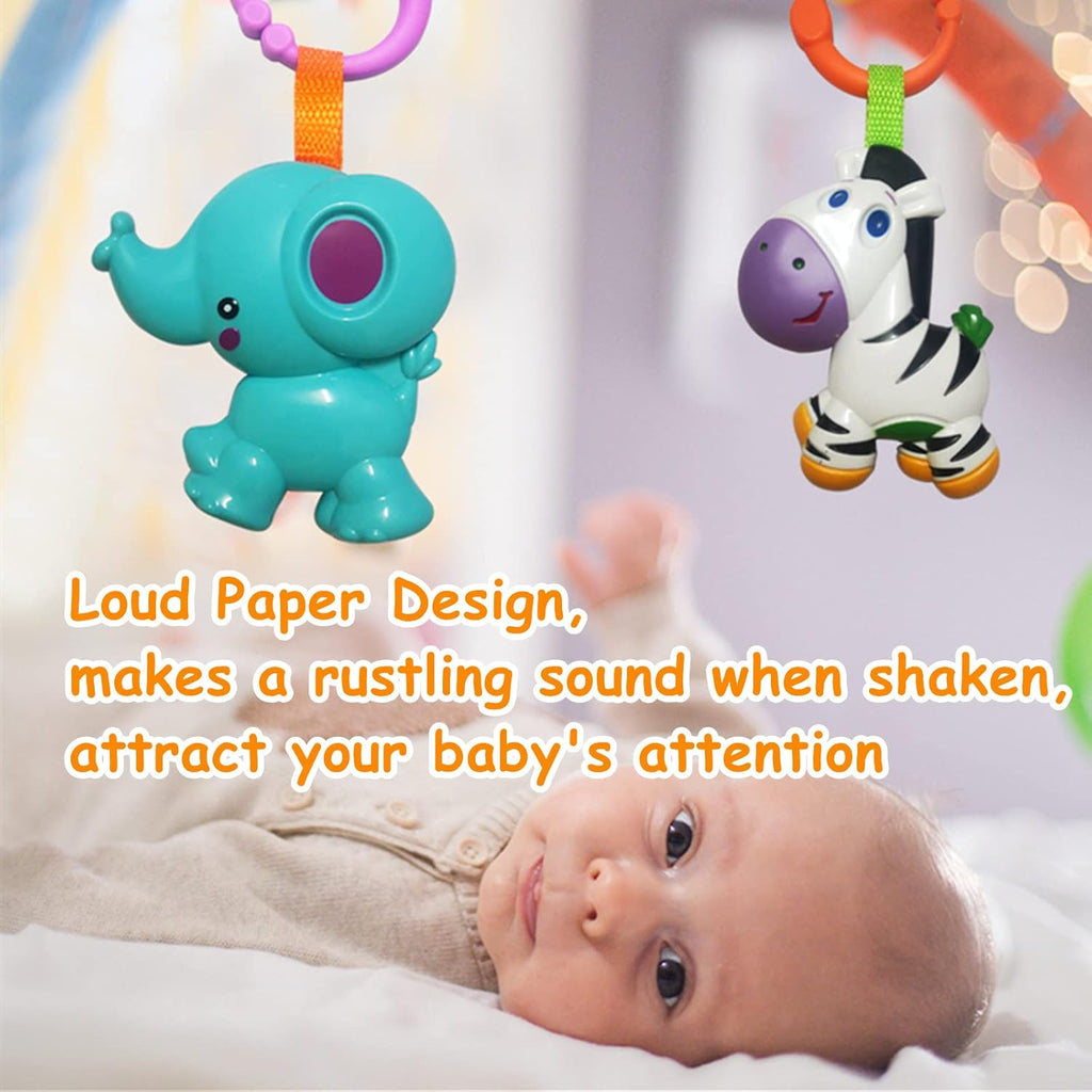 Baby Toys, Cartoon Animal Hanging Rattle Toys, Handbells Baby Rattles, Baby Bed Crib Car Seat Travel Stroller Toys for Infant, Best Birthday Gift for Newborn, 4 Pack