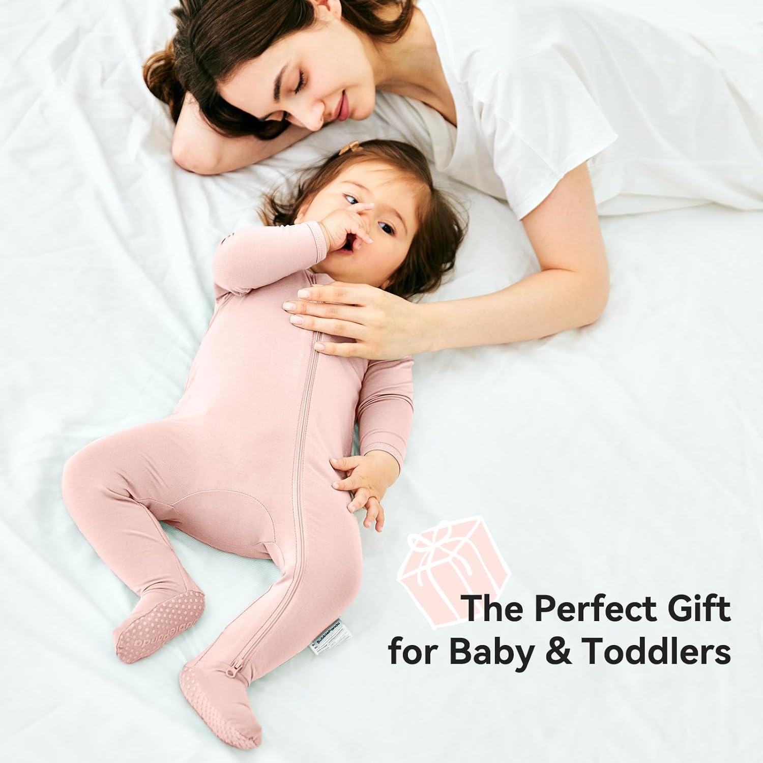 BubblePanda Rayon Made From Bamboo Baby Pajamas Baby Clothes for Boys Girls Unisex Zip-Front Non-Slip Onesie Sleeper