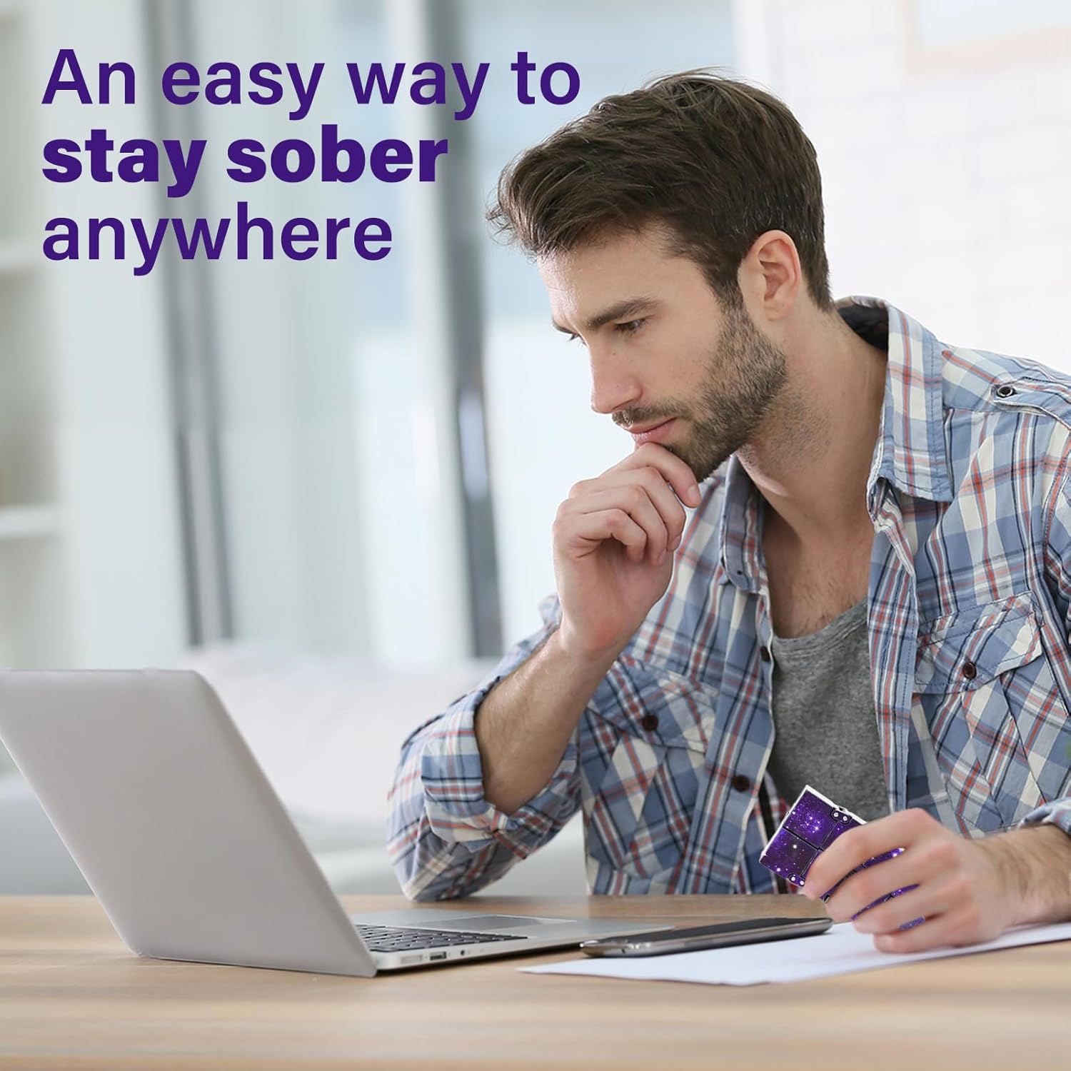 Infinitycube Fidget Toy Stress Relieving Fidgeting Game for Kids and Adults,Cute Pocket-sized Unique Gadget for Anxiety Relief and Kill Time (Purple)