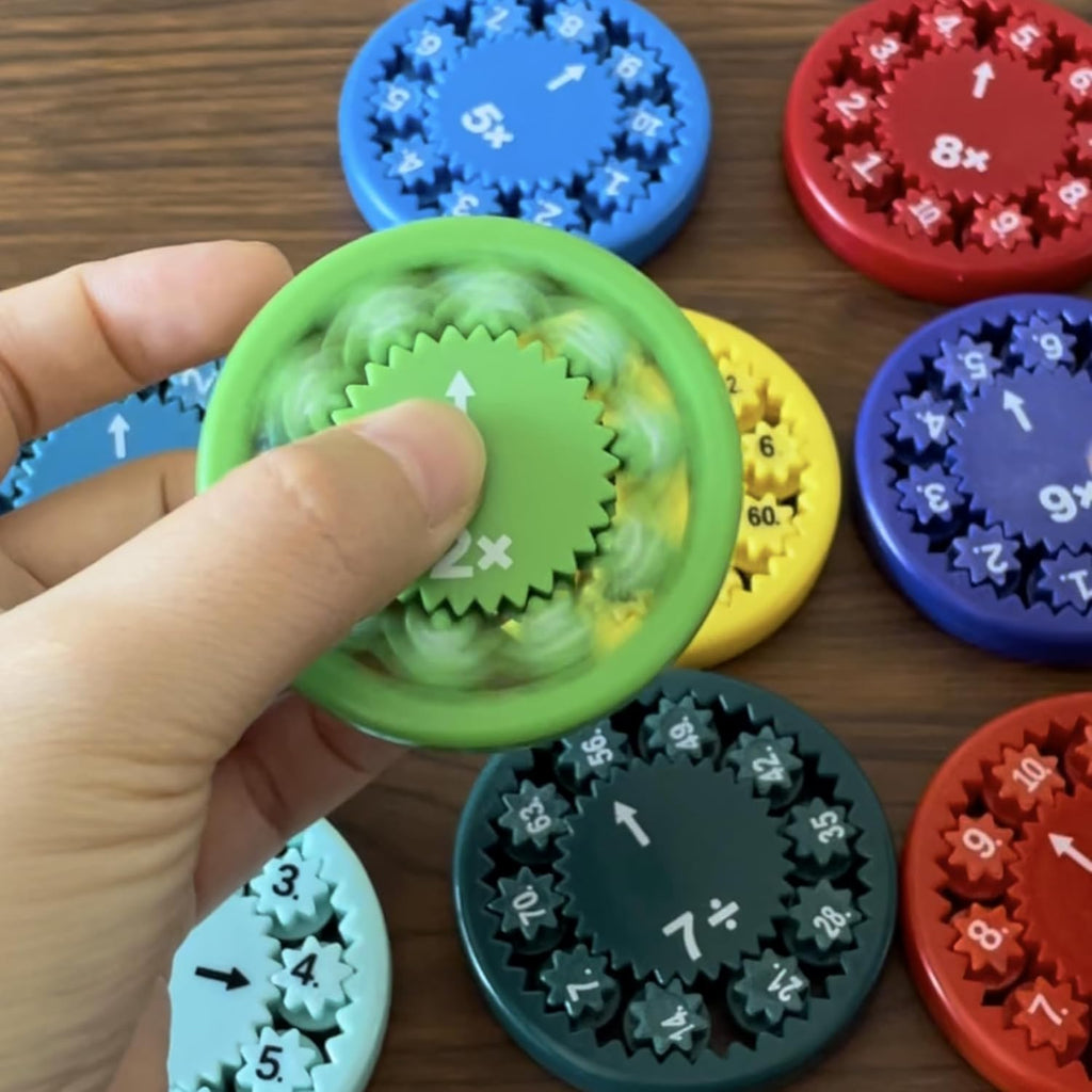 Math Fidget Spinners, Math Fact Fidget Spinners, Fidget Toys for Math Games, Learning & Education and Relieves Stress (Multiple Colors-9)