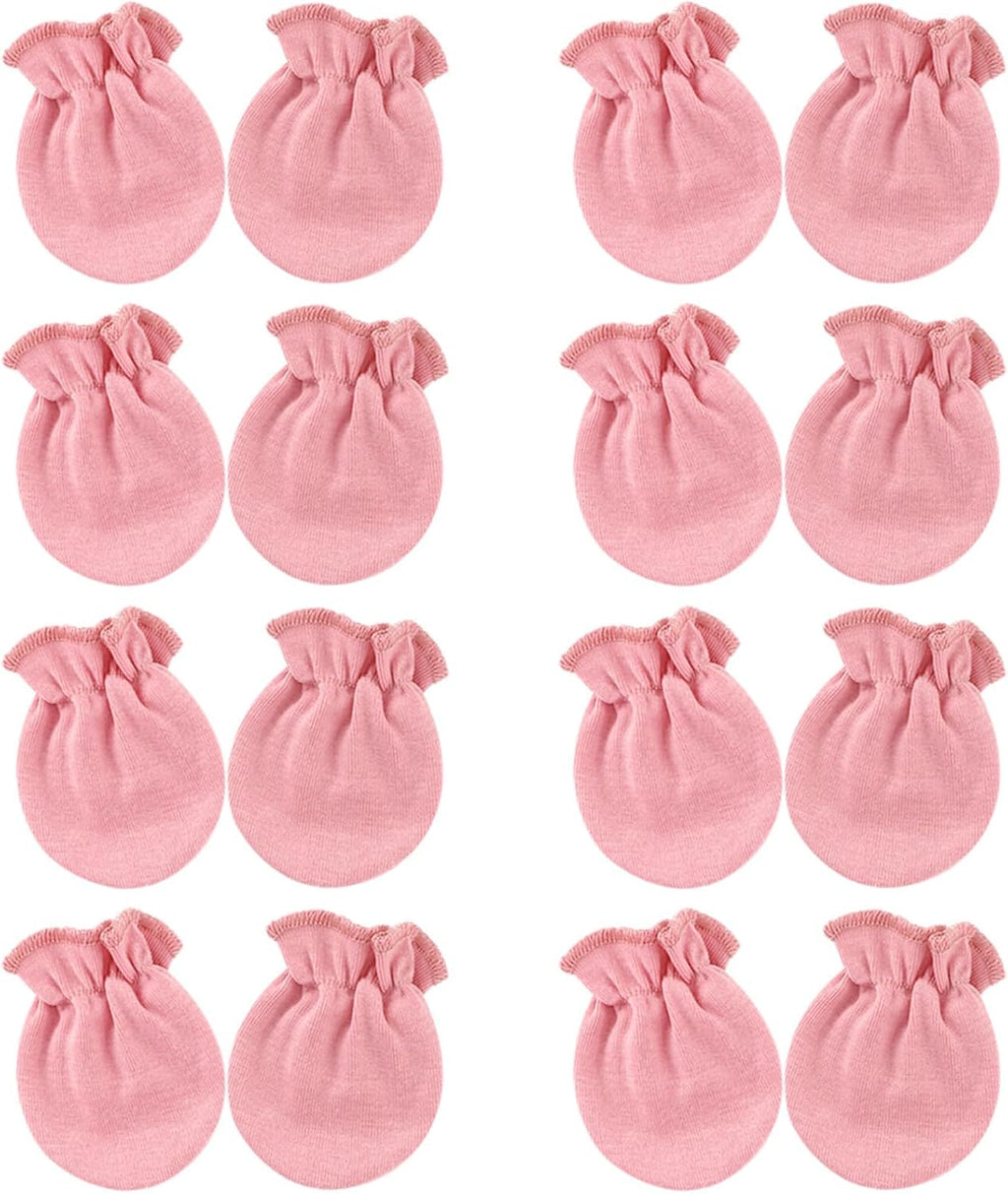 BQUBO Newborn Infant Toddler Mittens No Scratch Cotton Elastic Wrist Gloves Hypoallergenic for 0-6 Months Baby Boys Girls