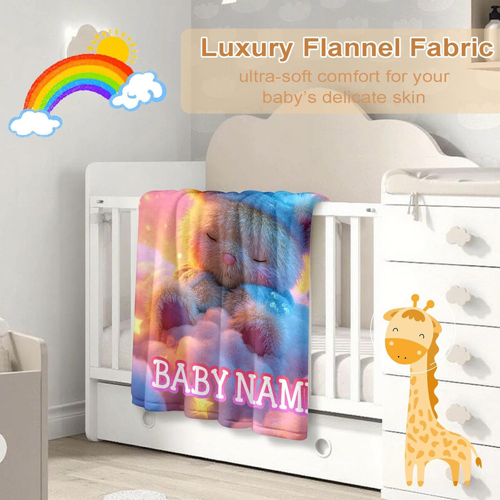 Ship Next Day, Personalized Baby Blanket – Printed in USA, Custom Baby Blanket for Boys & Girls, Baby Blanket with Name, Baby Shower, Easter, Christmas, Birthday Newborn & Toddler Gifts, Baby Gifts