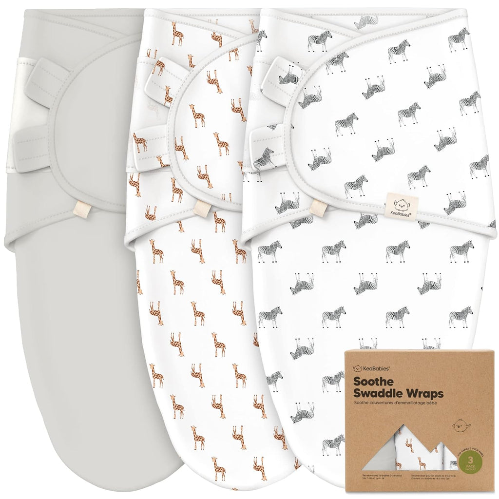 3-Pack Organic Baby Swaddle Sleep Sacks - Swaddles for Newborns, Infant 0-3 Months, Baby Girls, Boys, Soft & Snug Newborn Sleep Sack, Nursery Swaddling Blankets (The Wild)