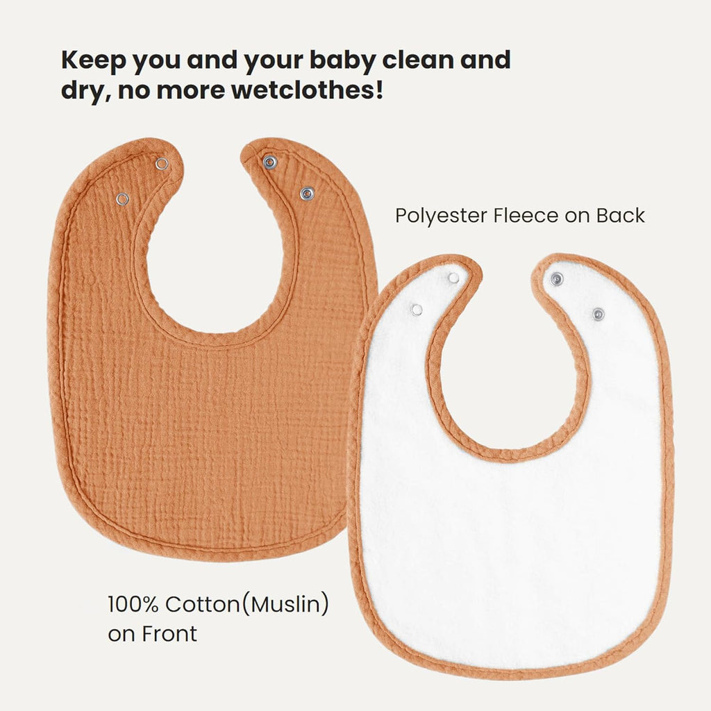 AMAWMW Muslin Baby Bibs for Unisex Boys Girls 6Pack Baby Bandana Drool Bibs Adjustable Newborn Bib for Drooling & Teething