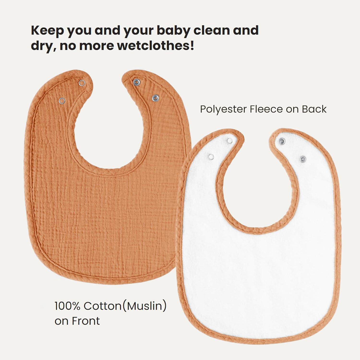 AMAWMW Muslin Baby Bibs for Unisex Boys Girls 6Pack Baby Bandana Drool Bibs Adjustable Newborn Bib for Drooling & Teething