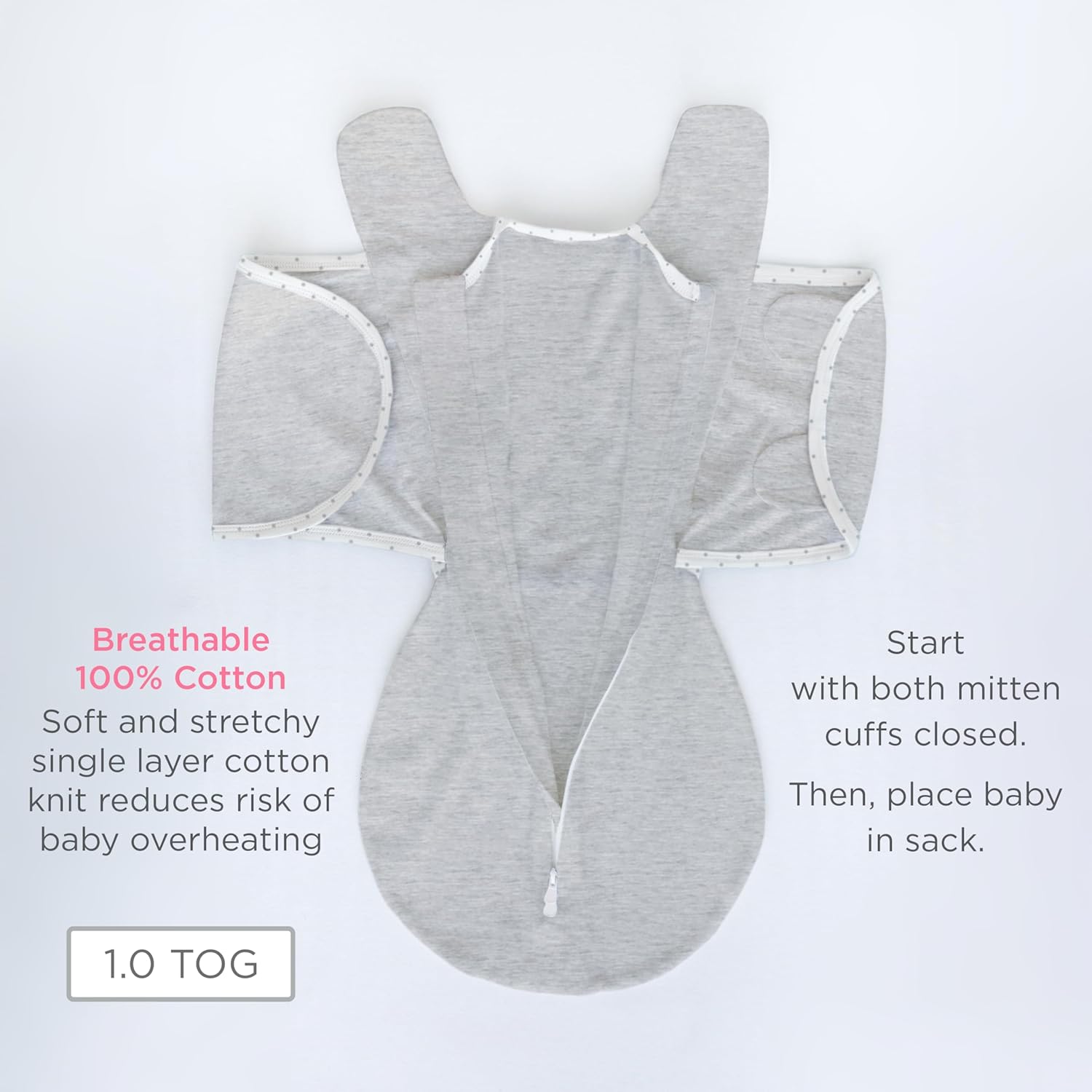 SwaddleDesigns 6-Way Omni Swaddle Sack Arms Up Swaddle for Newborn, More Options to Calm Startle Reflex, Improves Sleep