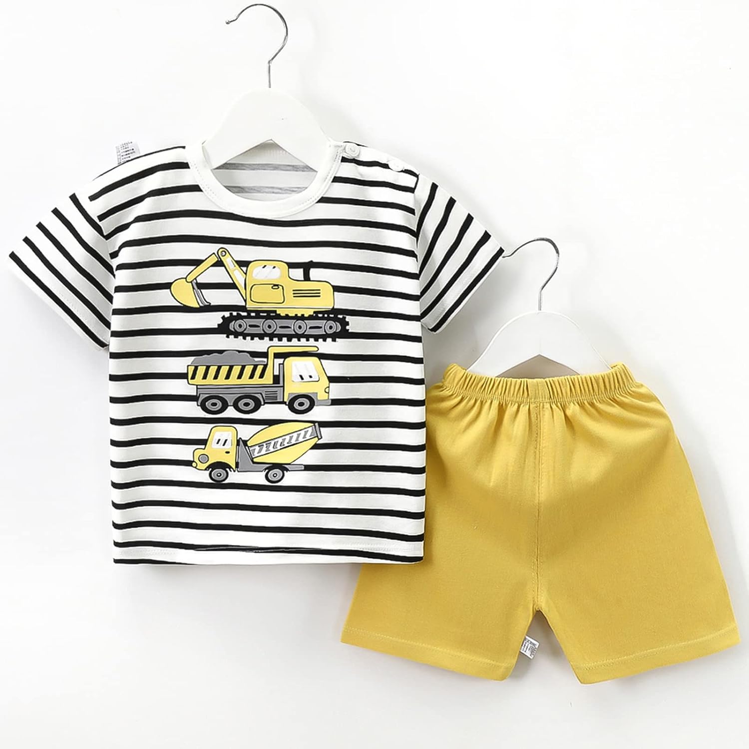 Baby Toddler Boys 4 Pieces T-shirts and Shorts Dinosaur Tops & Shorts Summer Outfits