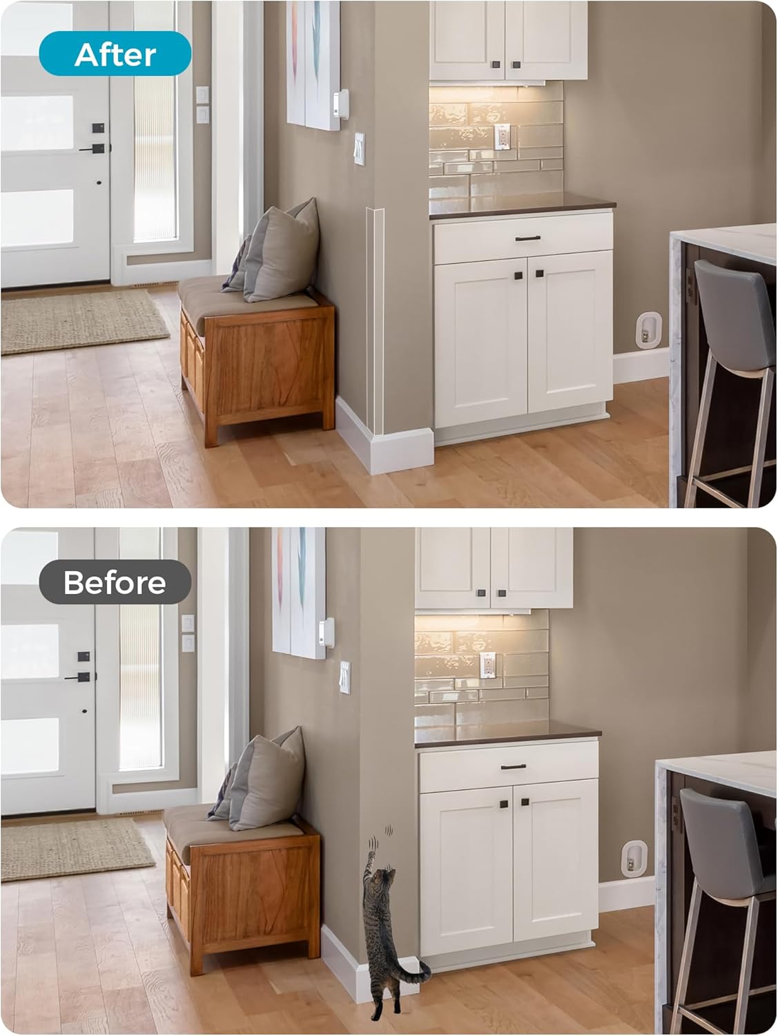 MONOID Wall Corner Protector, 2 PCS Furniture Edge Protection, PC Anti-Bump Guards Avoid Scratching Corner Trim for Door Frame, Table, Countertop, Stair, Self-Adhesive, Clear, 1.97IN×47.24IN/5CM×120CM