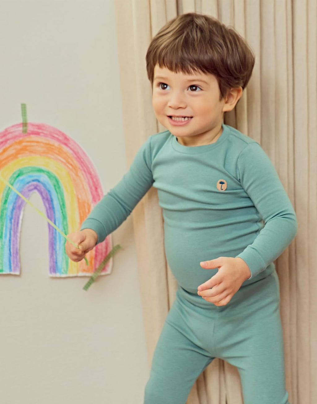 moimoln 6M-8Y Modal Cotton Solid Soft Breathable Baby Toddler Boys Girls Snug fit Pjs Long Sleeve Pajamas Set Sleepwear Daily