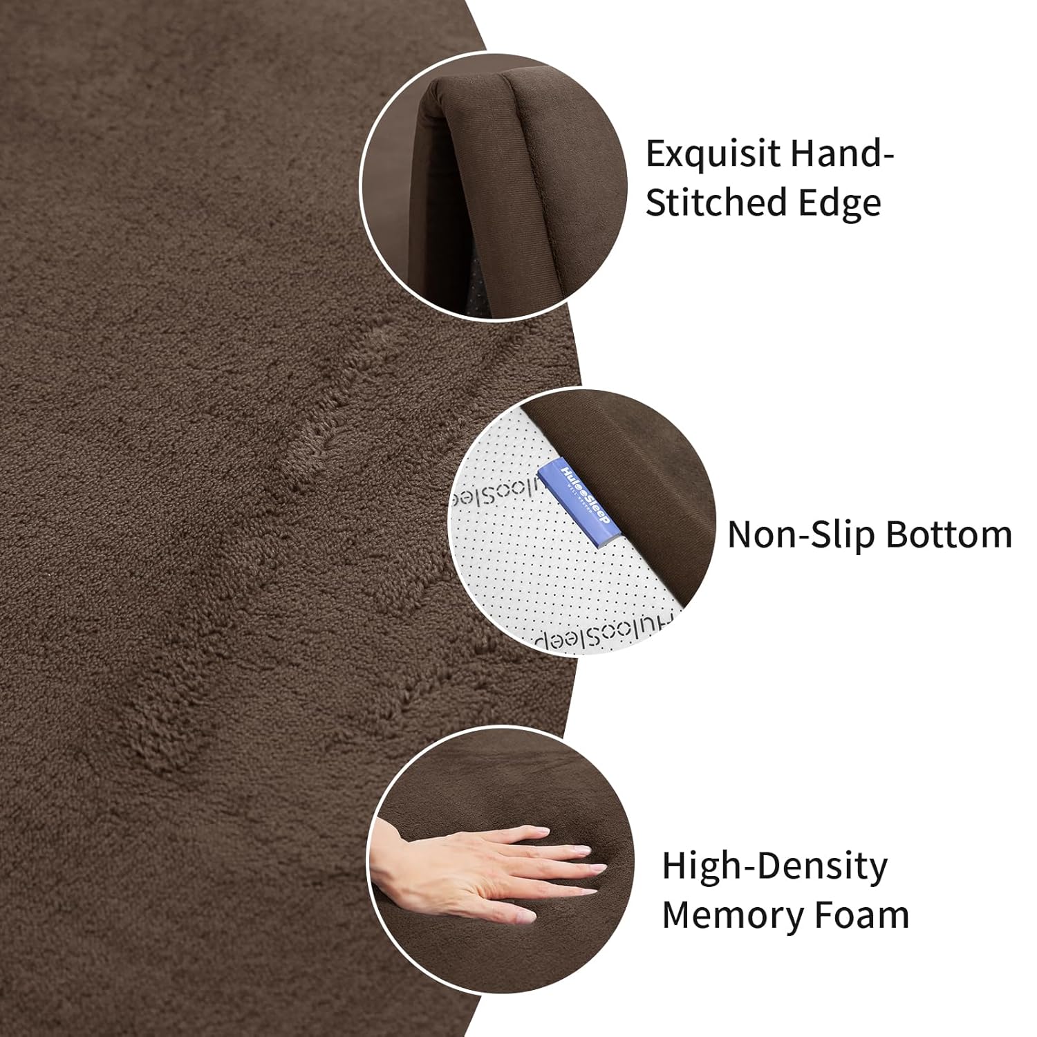 Baby Play Mat for Floor,1.3" Thick Memory foam Tummy Time Mat,79"×158“Extra Large Soft Velvet Nursery Rug,Non Slip Safe for Crawling,Toddlers,Infants,kids,Tatami Style for Living Room(Dark Brown)