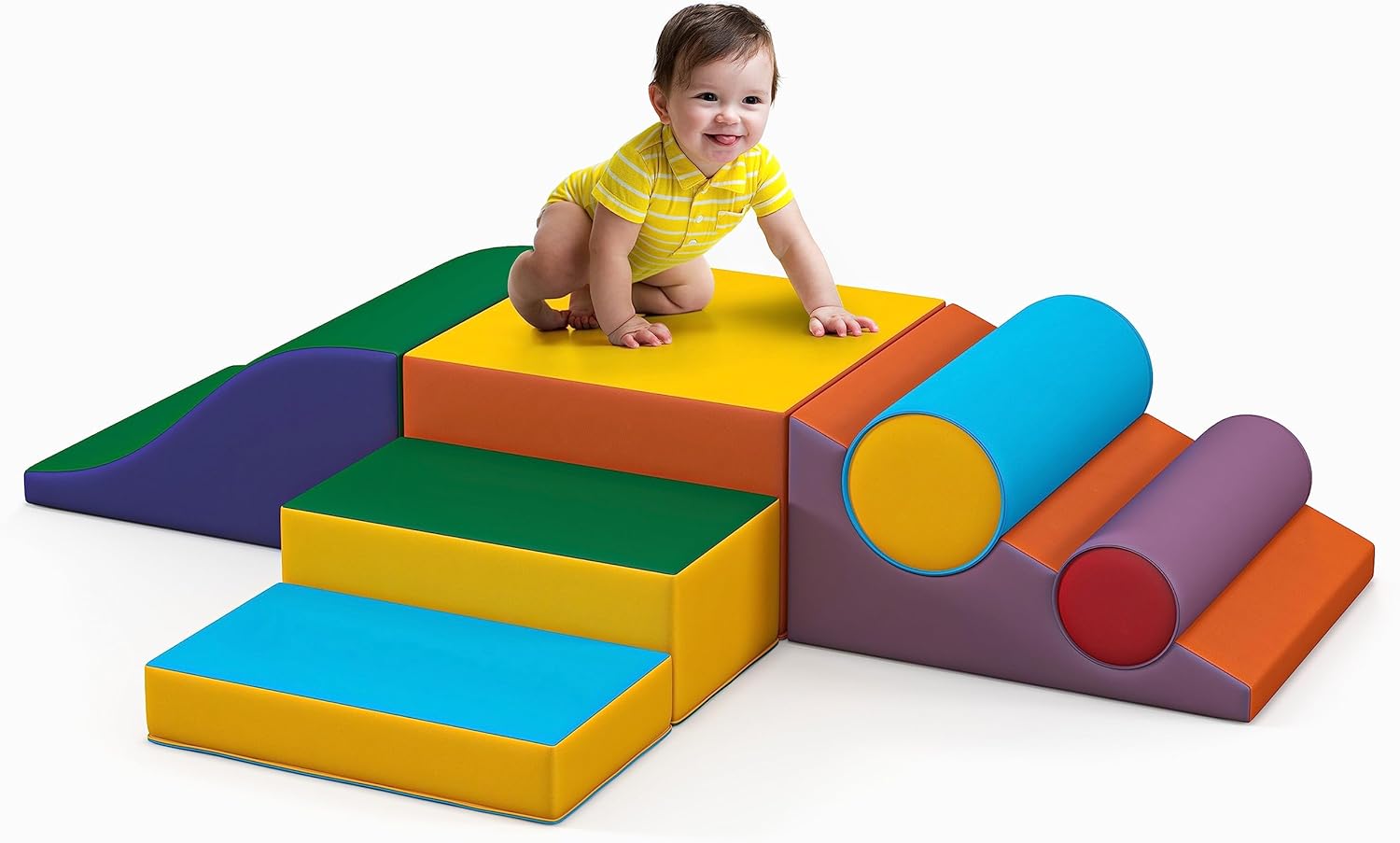 Toddler Foam Climbing Set Indoor - Kids Climb & Crawl Soft Activity Playset - Toddler Climber Gymnastics Equipment for Walking in Balance