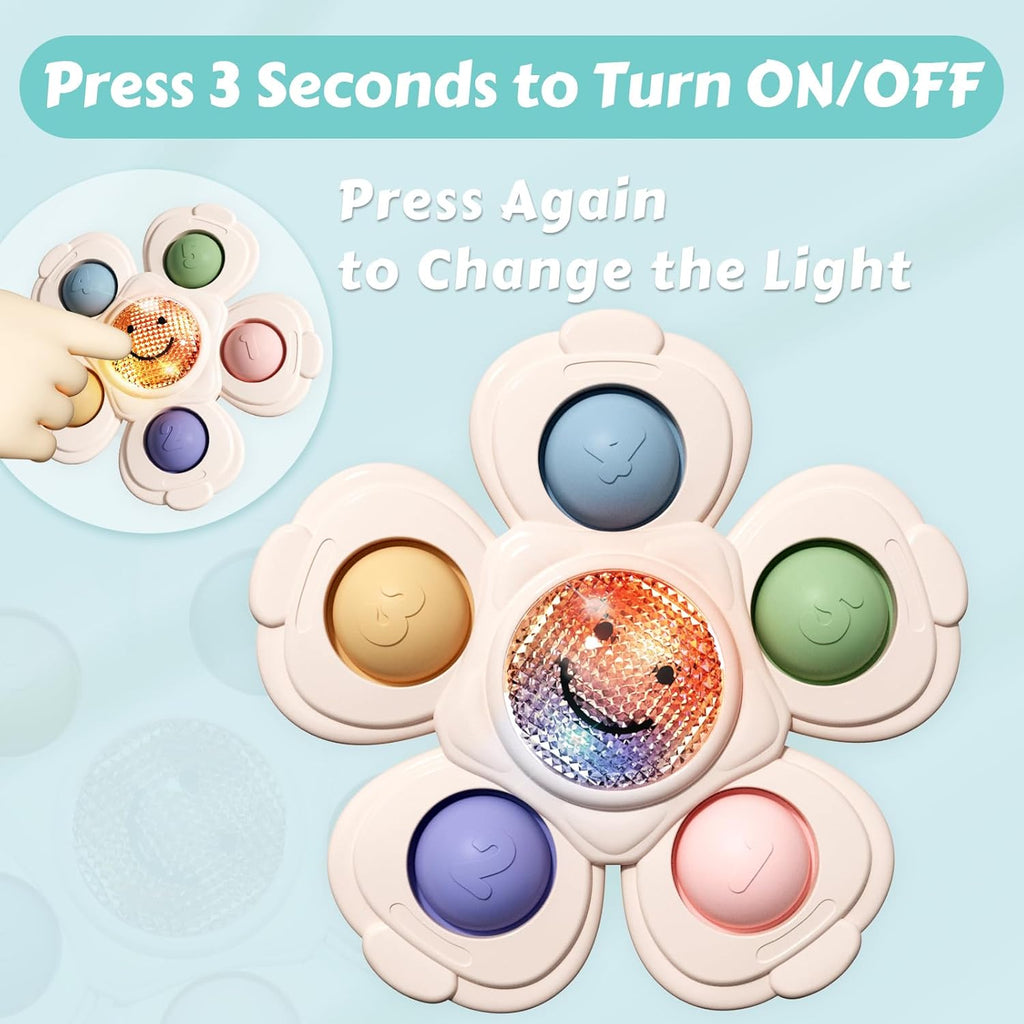 Suction Spinners Baby Toys, Sensory Toys for Toddlers 1-3, Suction Cup Toys for Babies 12-18 Months, High Chair Toys Baby Travel Essentials for Flying, Birthday Gift for 1 Year Old Boy Girls