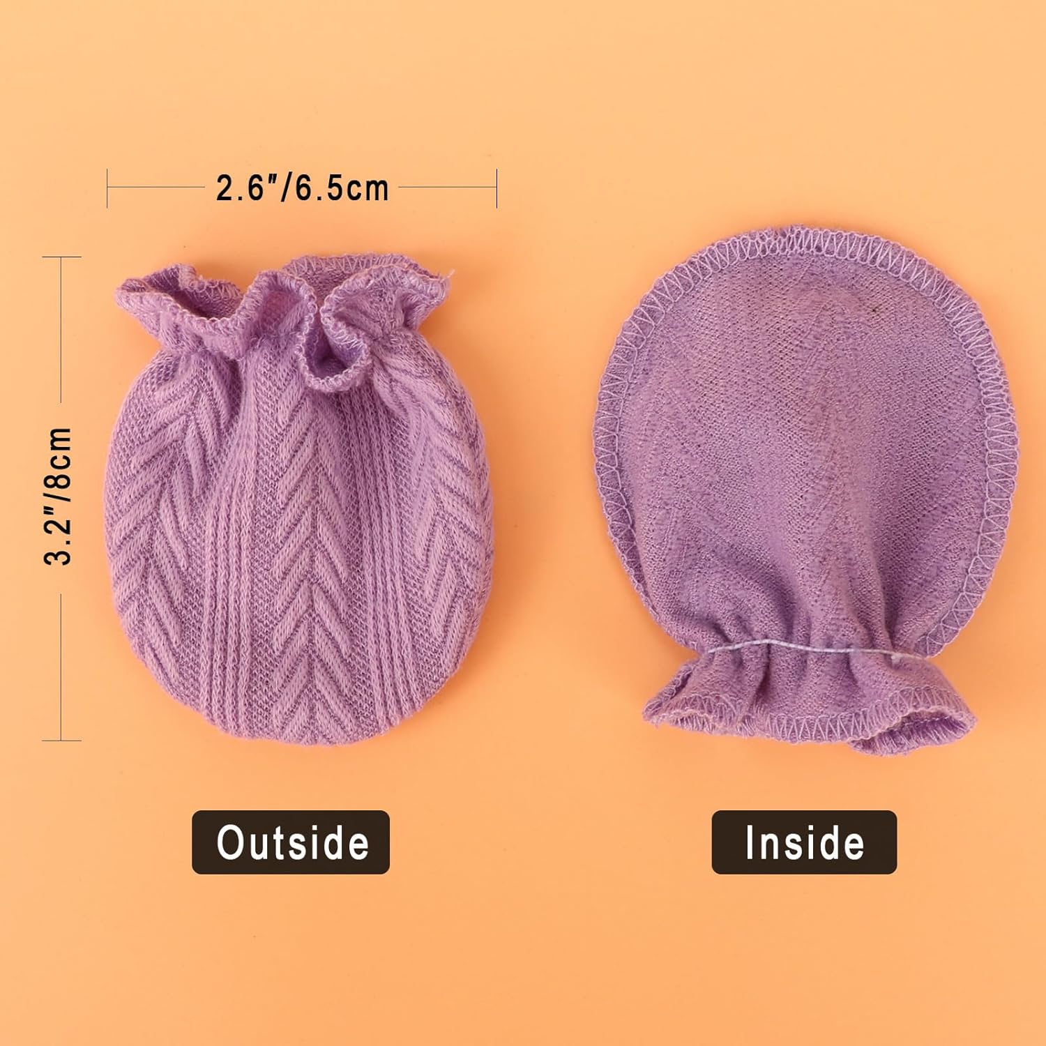 BQUBO Newborn Infant Toddler Mittens No Scratch Cotton Elastic Wrist Gloves Hypoallergenic for 0-6 Months Baby Boys Girls