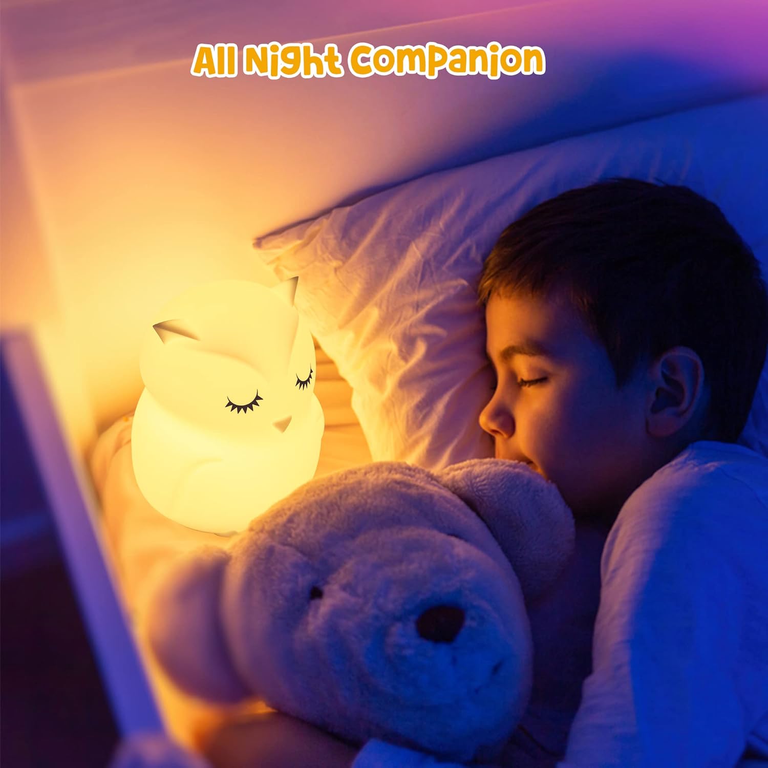 Owl Night Light for Toddler Baby Nursery Night Lamp Children Room Decor Silicone Kids Night Lights with Remote Control