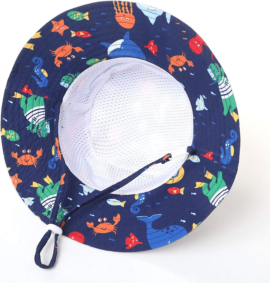 Home Prefer UPF50+ Wide Brim Sun Hat Boys Girls Sun Protection Hat Zoo Beach Swim Safari Bucket Hat for Baby Toddler Kid