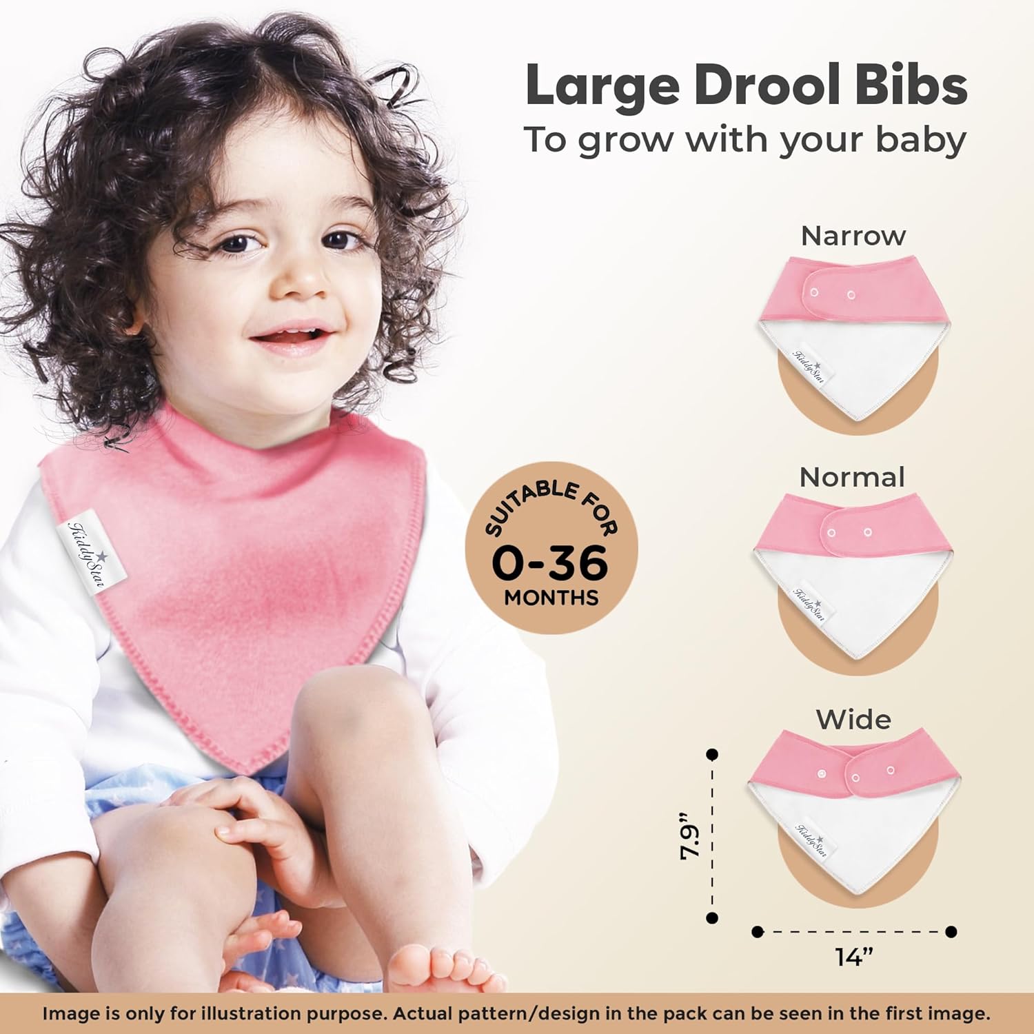 Organic Cotton Baby Bibs – Soft Teething & Drool Bib for Newborns & Toddlers – Hypoallergenic, Absorbent, Snaps