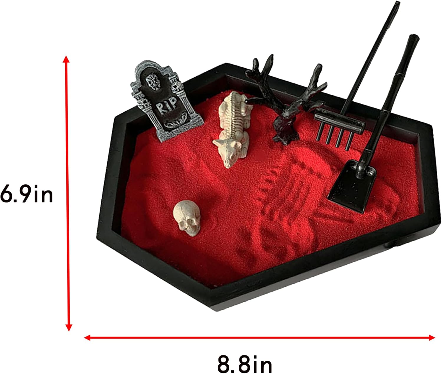 Halloween Office Decorations Coffin Zen Garden Kit for Desk Gothic Decor