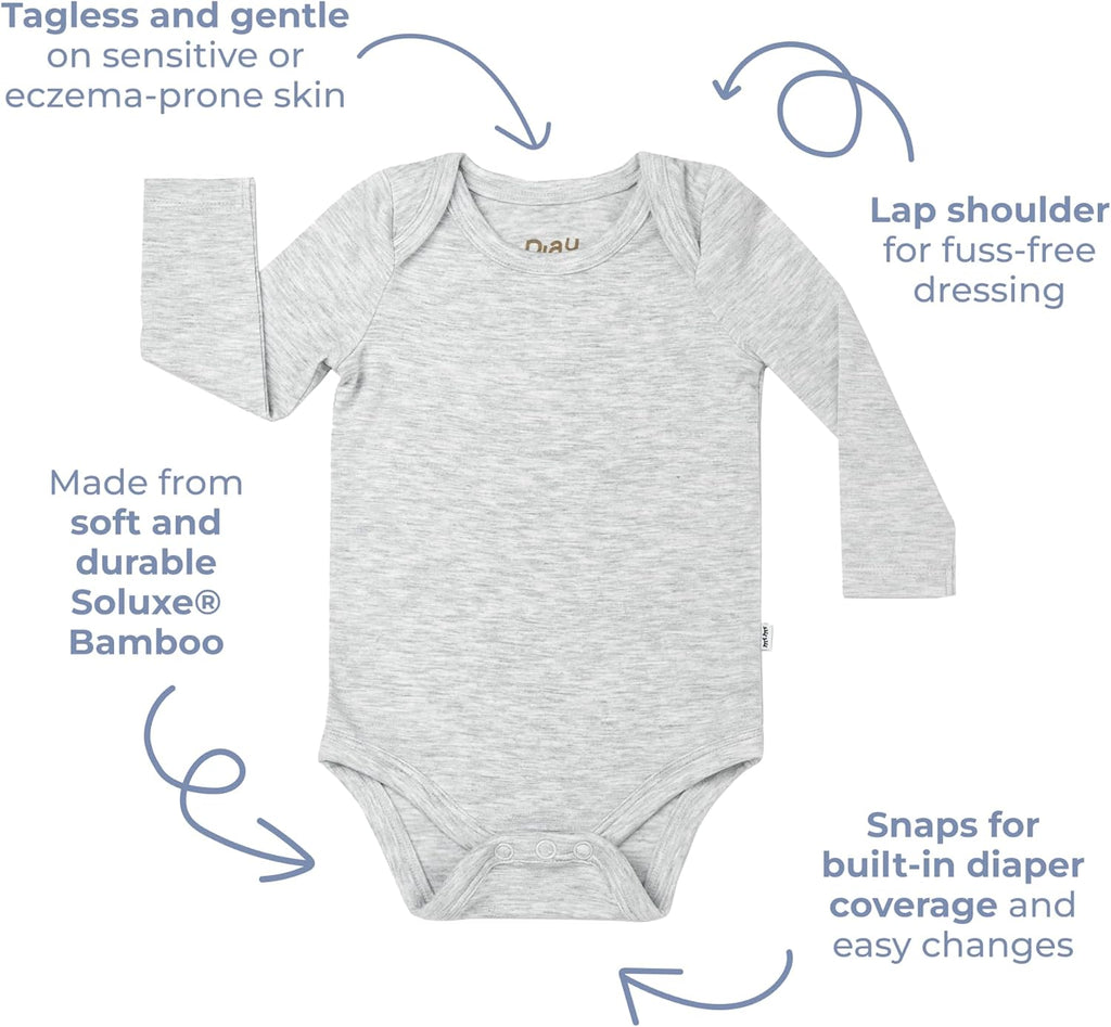 Little Sleepies Long Sleeve Bodysuit for Baby Girls & Boys, Soft Viscose from Bamboo One Piece, Baby Clothes (Newborn to 2Y)