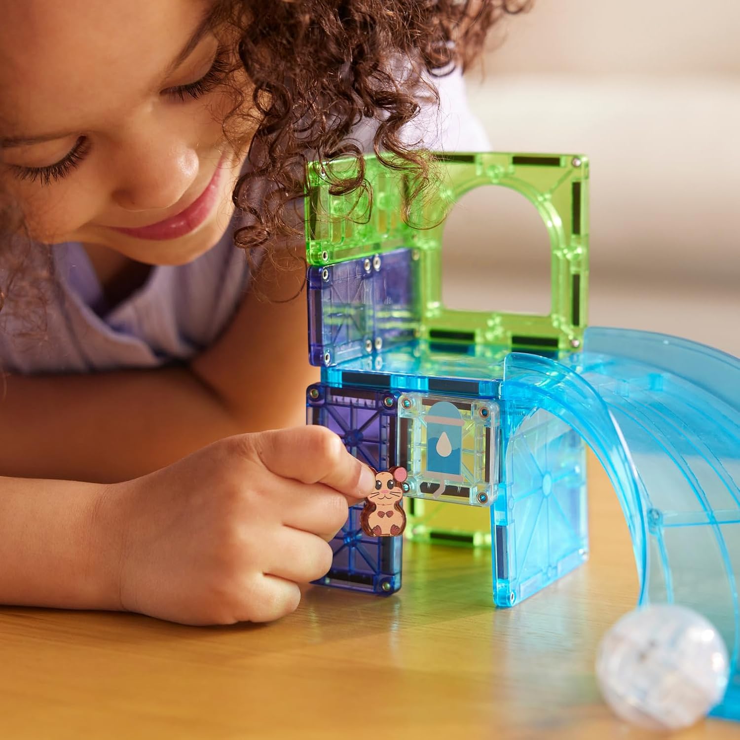 MAGNA-TILES Hamster Ball 13-Piece Magnetic Construction Set, The Original Magnetic Building Brand