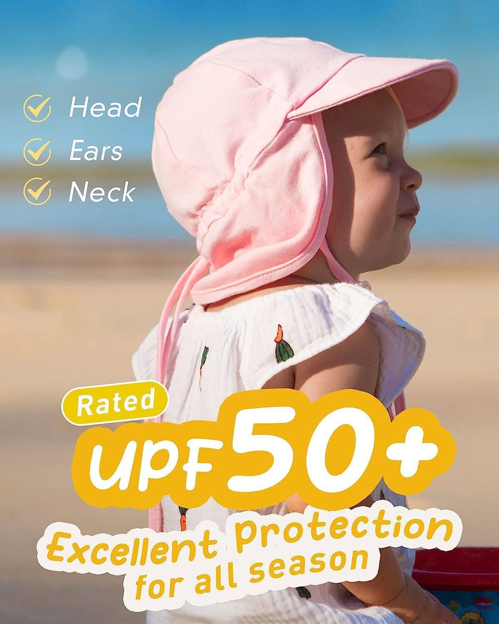 FURTALK Baby Sun Hat UPF 50+ UV Ray Sun Protection Cotton Toddler Hats for Boys Girls