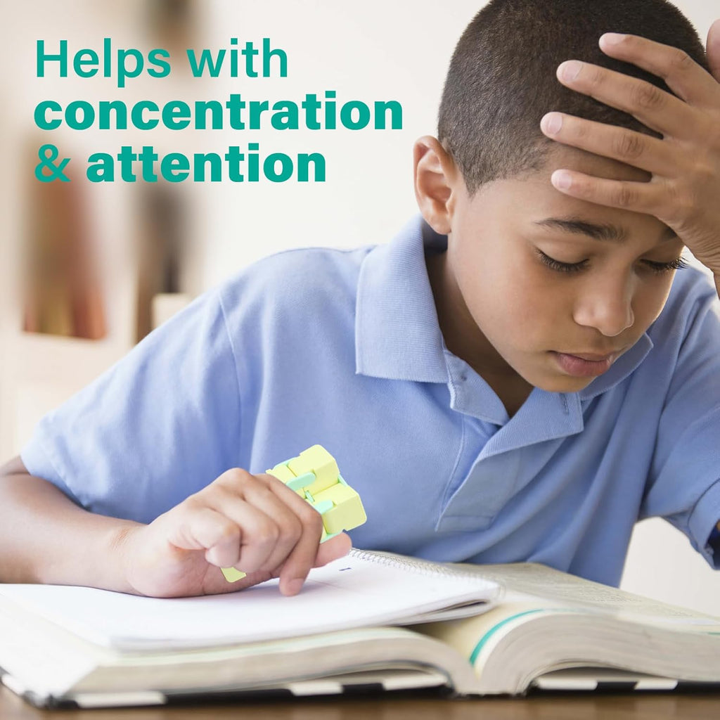 Infinitycube Fidget Toy Stress Relieving Fidgeting Game for Kids and Adults,Cute Pocket-sized Unique Gadget for Anxiety Relief and Kill Time (Macaron Yellow)