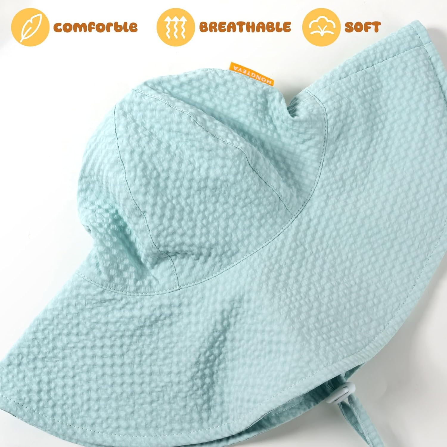 HONGTEYA Baby Sun Hat Toddler Girl Beach Hat Adjustable Outdoor Summer Hat UPF 50+ Sun Protection Wide Brim Infant Kids