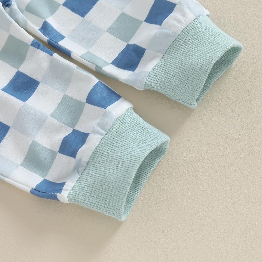 Kupretty Toddler Baby Boy Fall Winter Clothes Color Block Long Sleeve Sweatshirt Pullover Tops + Joggers Pants Outfit Set