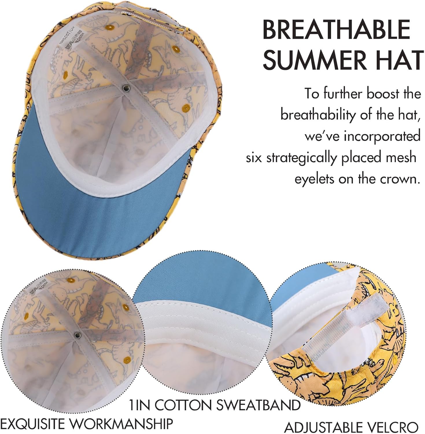 JANGANNSA Dinosaur Boys Girls Caps Embroidery Baby Baseball Caps Cotton Infant Toddler Kids Hat Spring Summer Autumn 2-6Y