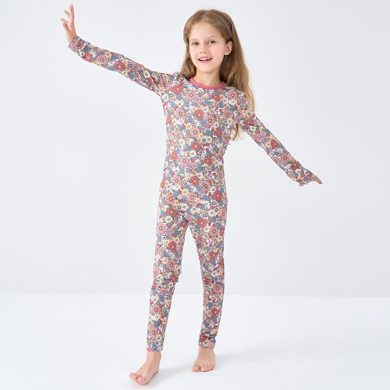 pureborn Baby Viscose From Bamboo Pajamas Set Pjs - Kids Toddler Girl Snug Fit Viscose Sleepwear 2pcs 18M-8Y