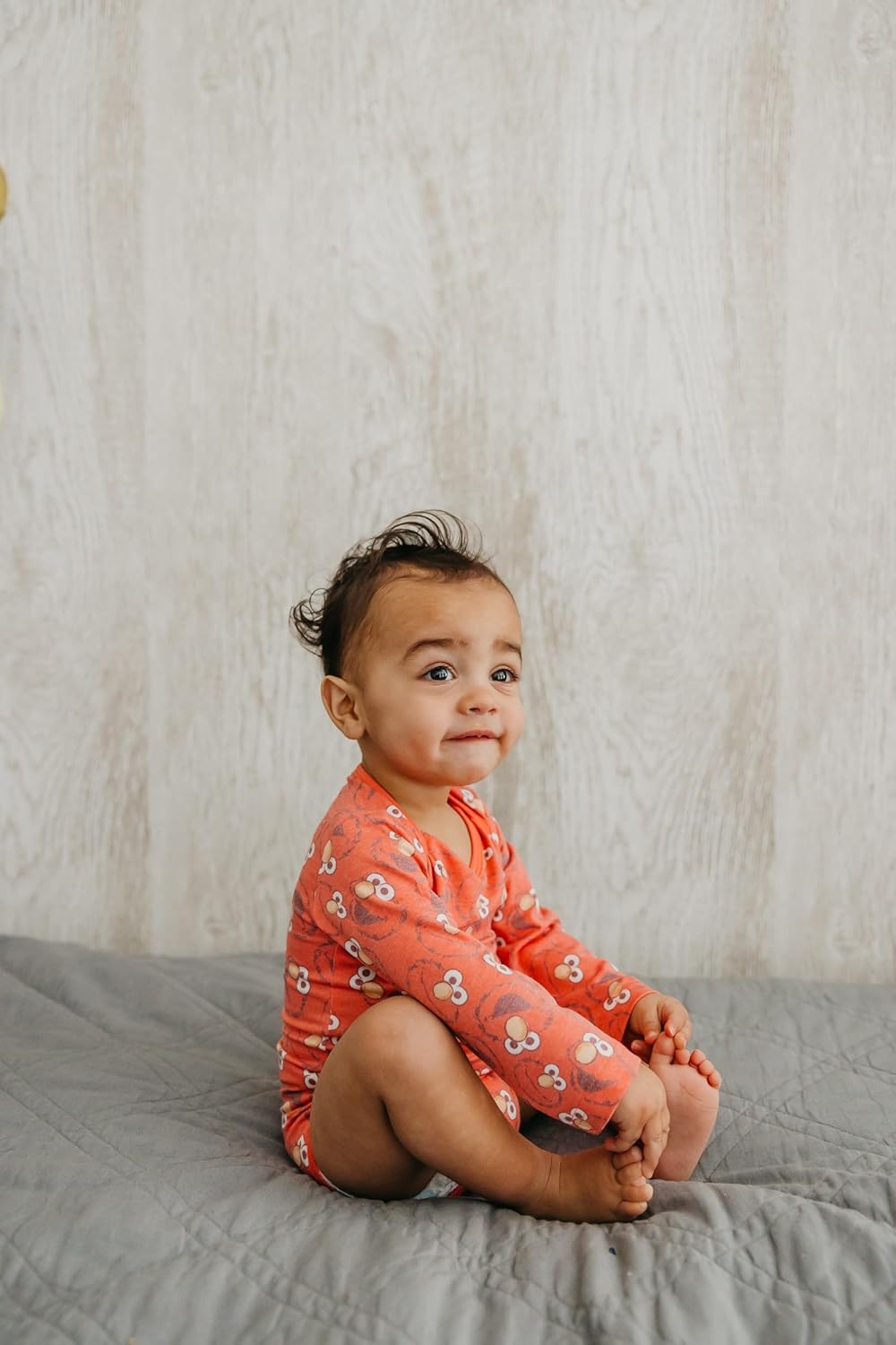 Copper Pearl Long Sleeve Bodysuit Baby: Ultra Soft Baby for Newborns, Boys, and Girls - Stylish, Comfortable, Overlap Shoulders, Premium Knit Fabric - 3-6 Months, Elmo