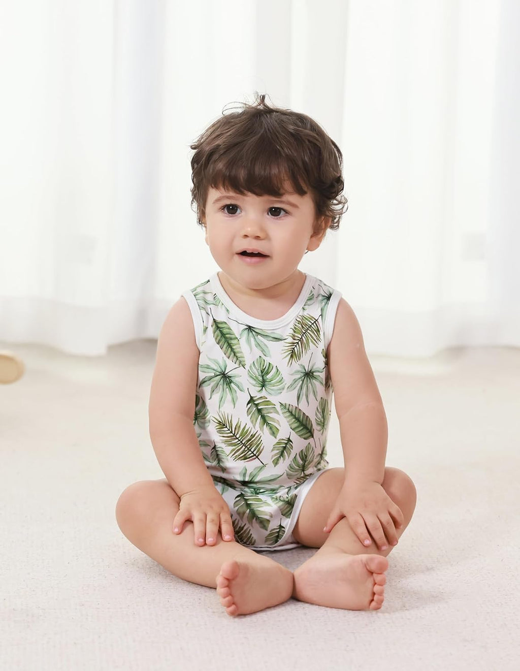 Baby Boy Girl Pajamas Toddler Infant Unisex Sleeveless Sleep Bodysuit Sleepwear Newborn Snap Snug Fit 3-Pack