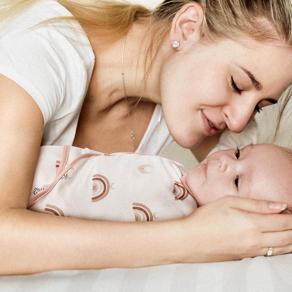 GLLQUEN BABY 3-Pack Baby Swaddle Sleep Sacks with Zipper for Newborn - Baby Swaddles 0-3 Months, Infant Swaddling Sack, Rainbow & Sun, Swaddles Blanket Wrap (Small/Medium)