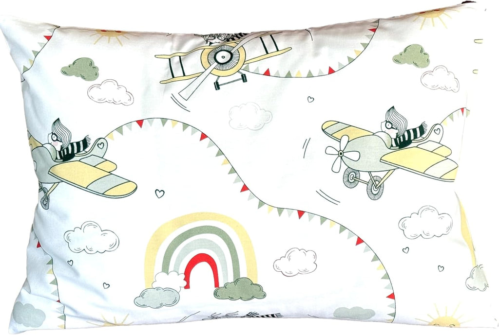 13x18 Toddler Pillowcase - Small Travel Pillow Case Cover Cotton, Kids Pillowcase Airplane Pattern for Boys - Airplane