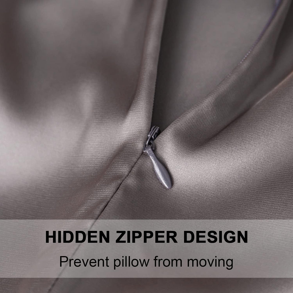 Mulberry Silk Pillowcase for Hair and Skin,King Size Cooling Silk Pillow Case with Hidden Zipper,Allergen Proof Dual Sides Soft Breathable Smooth Silk Pillow Cover for Women(King,Dark Gray)