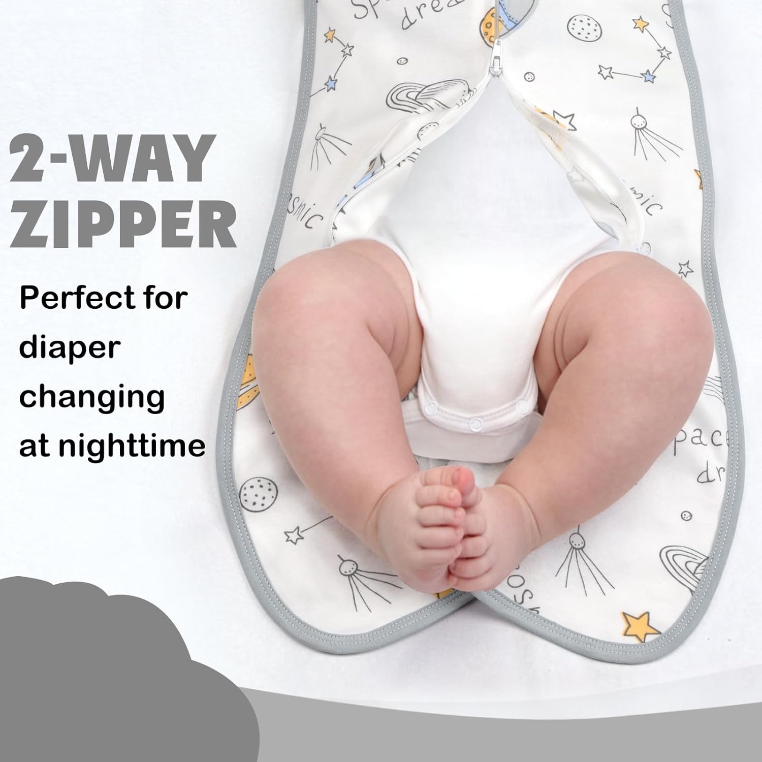 2 Pack Transition Swaddle with 2 Way Zipper, 2 in 1 Arms in/Out Transitional Arms Up Swaddle, 100% Cotton Newborn Swaddles Zipper Swaddles Baby Swaddling Sack Sleeping Sack 0-3 Months