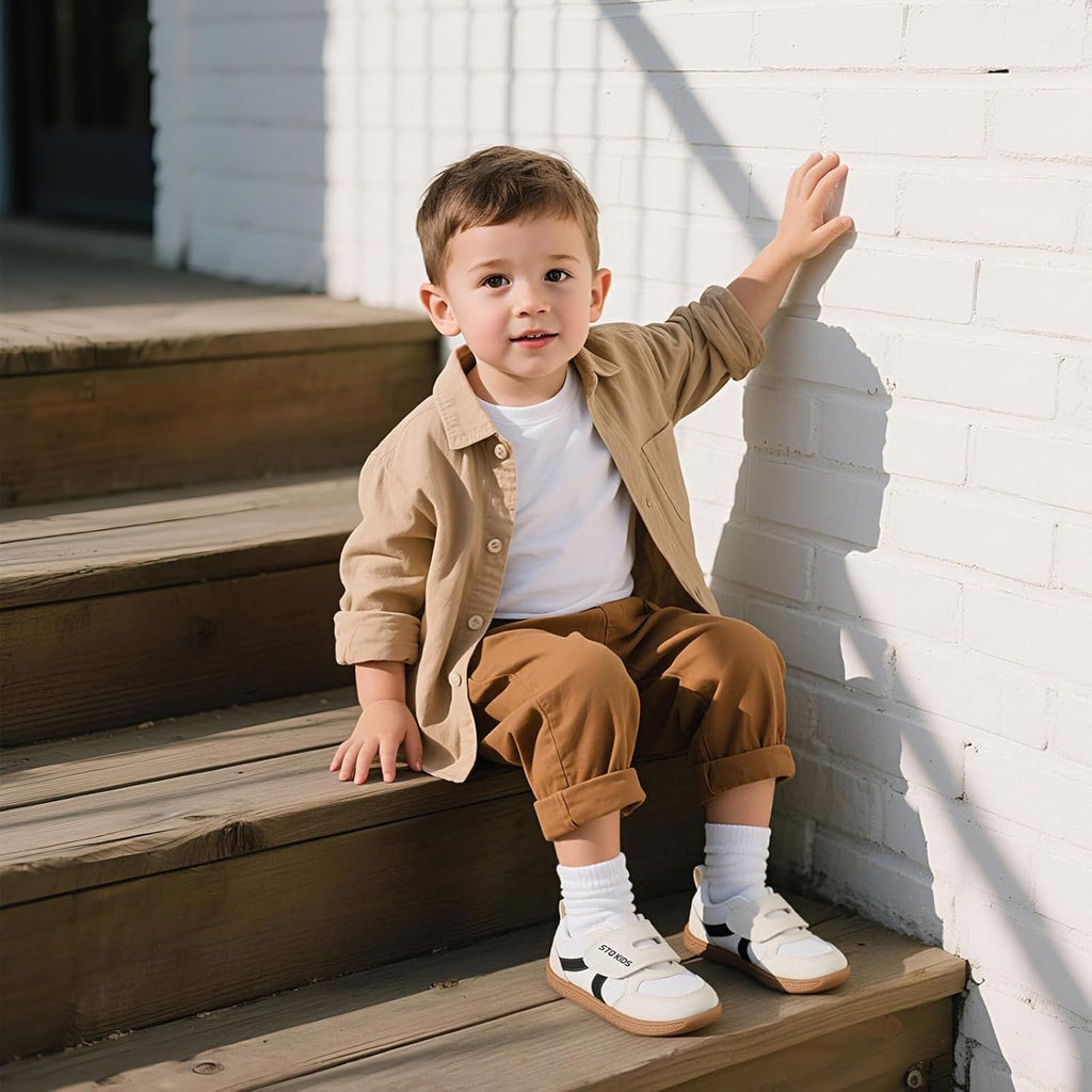 Toddler Wide Toe Box Barefoot Shoes Boys Girls Sneakers Kids Tennis Shoes Preschool Non Slip Lightweight Comfortable First Walking Shoes Running Outdoor Activities