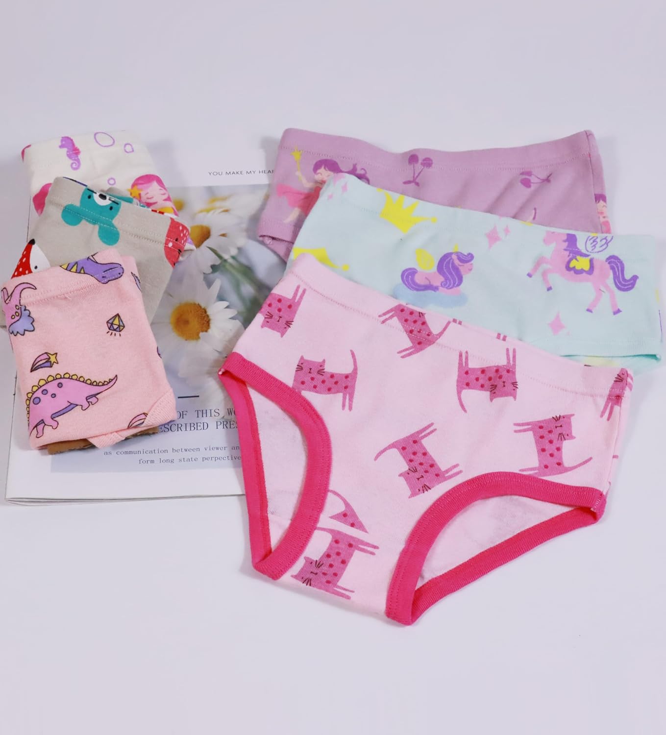 Hahan Girls Soft Panties Toddler Girls Cotton Underwear Kids Briefs