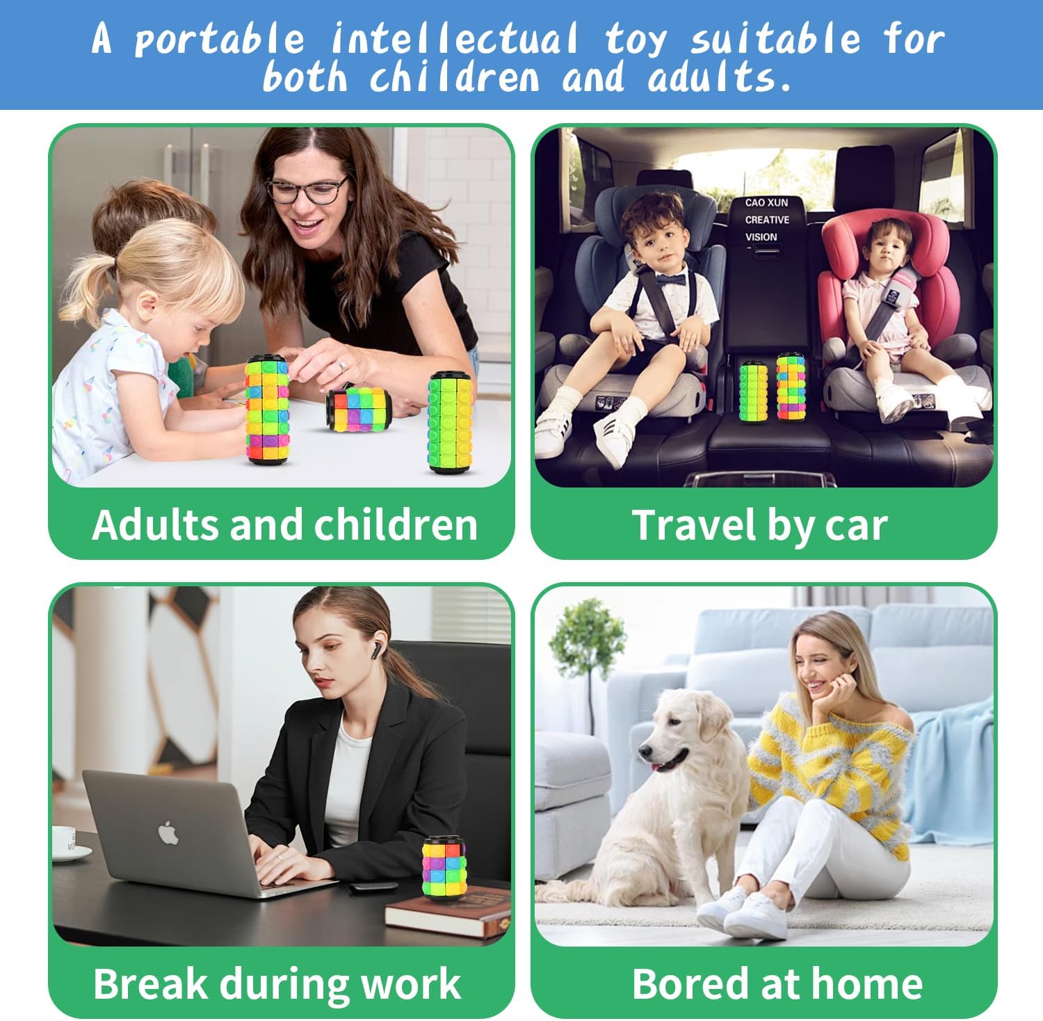 Rotate and Slide Puzzle, Finger Spinner Puzzle, Fidget Toys, Decompression Toy, 8 Colors,7 Layers, Educational Sensory Toy for Kids Adults (8 Colors X 7 Layers)