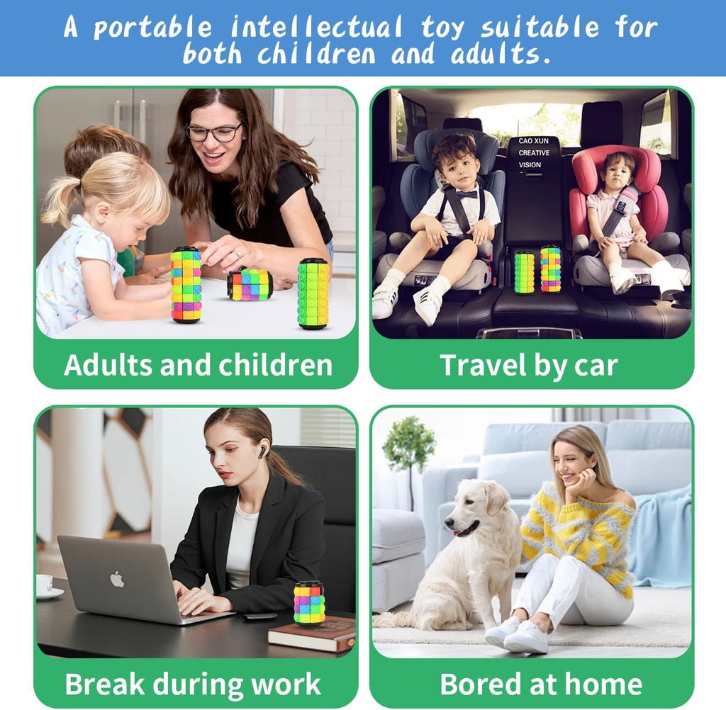 Rotate and Slide Puzzle, Finger Spinner Puzzle, Fidget Toys, Decompression Toy, 8 Colors,7 Layers, Educational Sensory Toy for Kids Adults (8 Colors X (6 Layers + 4 Layers + 8 Layers))