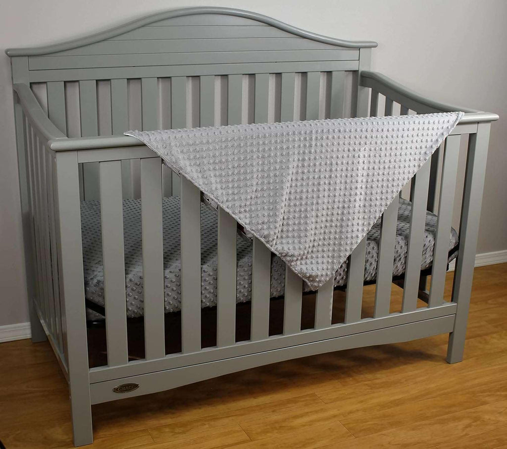 Top Tots Baby Blanket – Soft Plaid Animal Print with Bears, Deer & Trees – White Front, Gray Dotted Minky Back