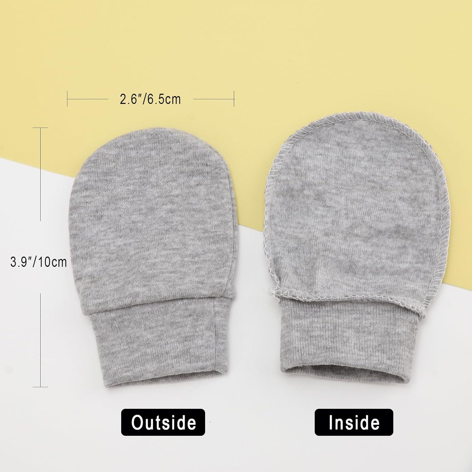 Newborn Baby Mittens No Scratch Cotton Elastic Wrist Gloves Infant Toddler Mittens for Baby Boy Girl 0-6 Months